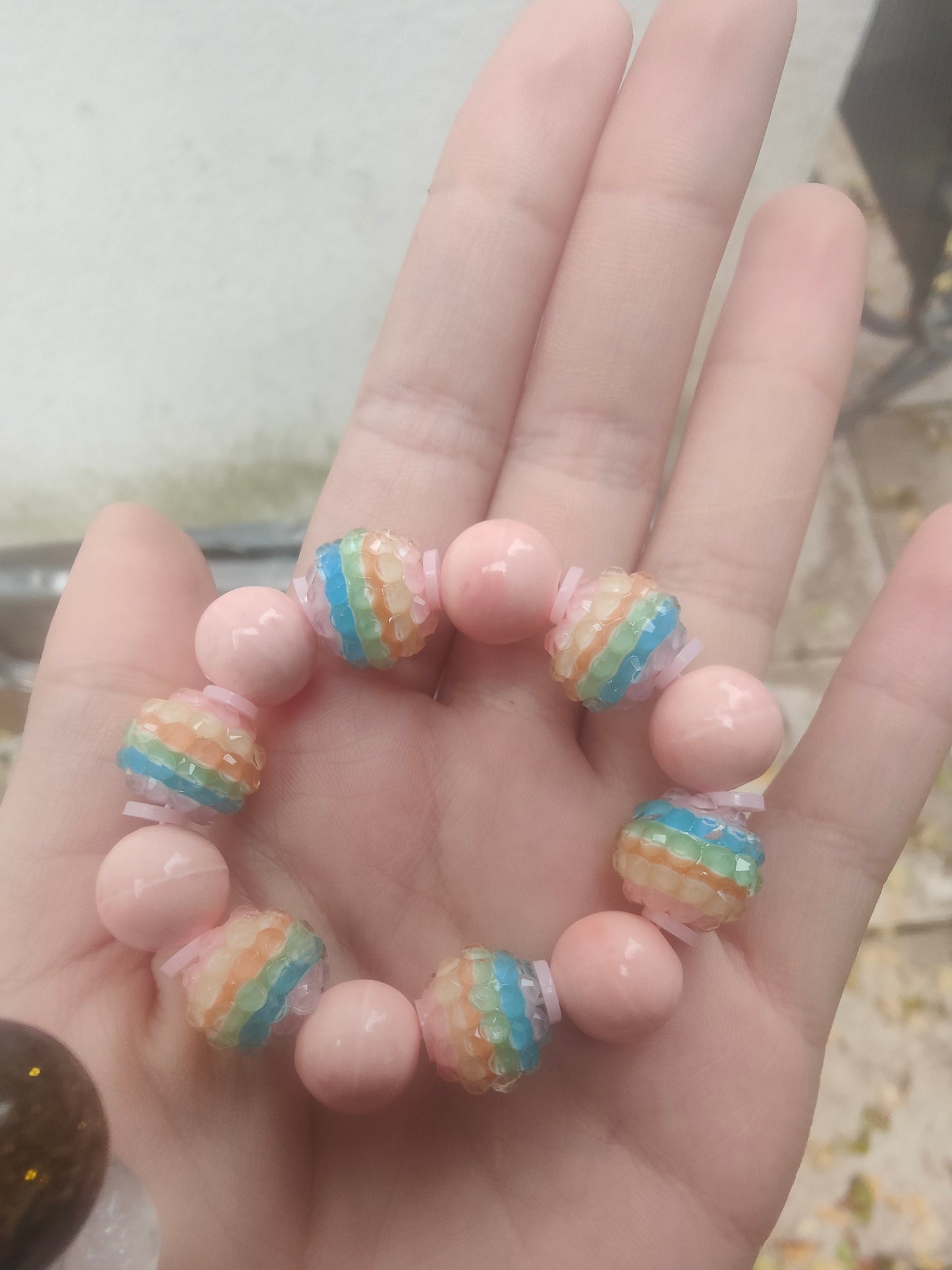 Pink rainbow bracelet