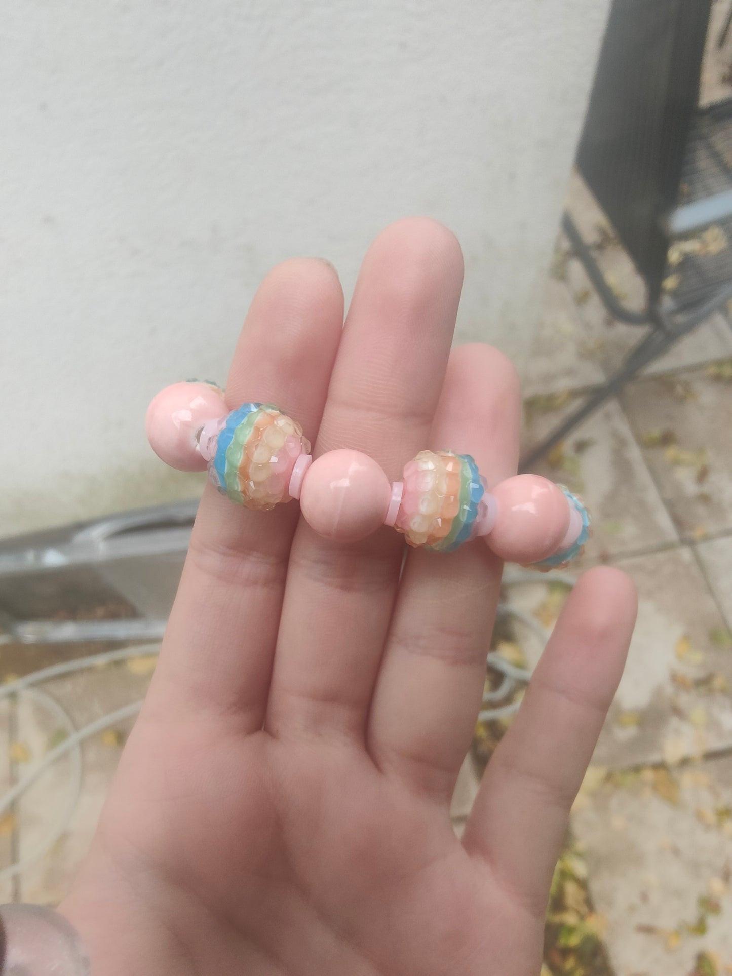 Pink rainbow bracelet