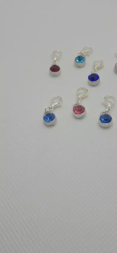 Gemstone clip on bracelet charms