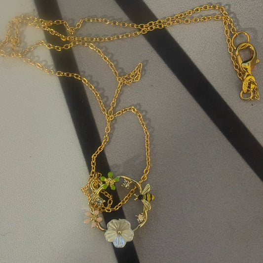 Gold plated flower necklaces