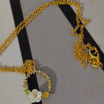 Gold plated flower necklaces